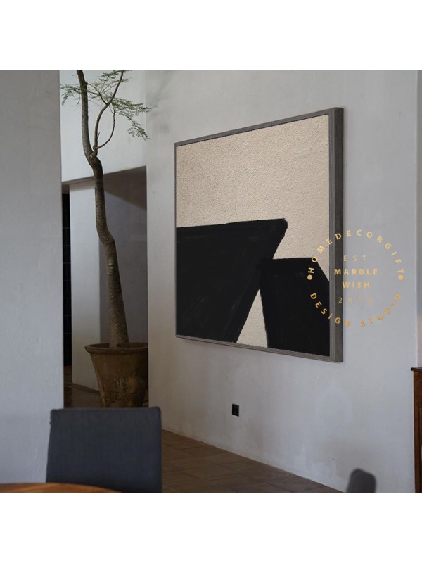 Large Abstract Beige And Black Painting Large Abstract Beige And Black Painting