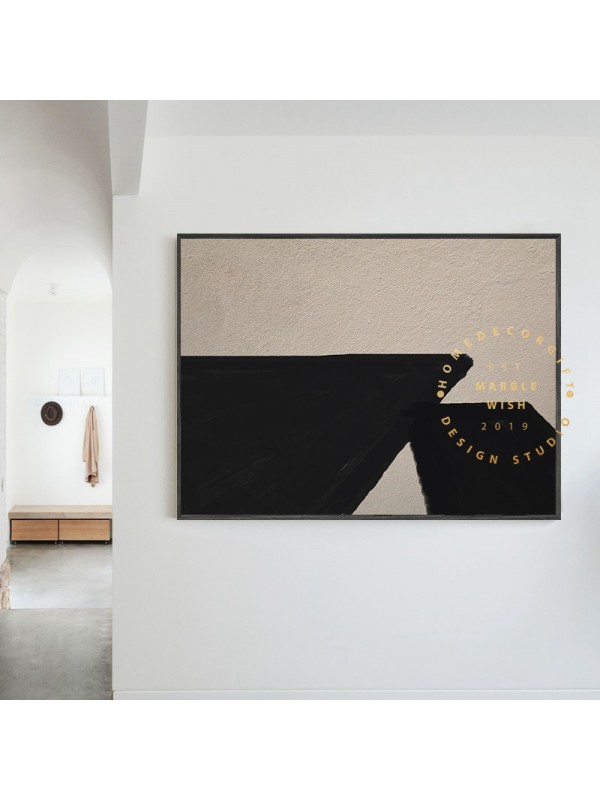 Large Abstract Beige And Black Painting Large Abstract Beige And Black Painting