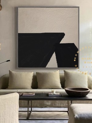 Large Abstract Beige And Black Painting Large Abstract Beige And Black Painting