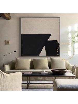 Large Abstract Beige And Black Painting Large Abstract Beige And Black Painting