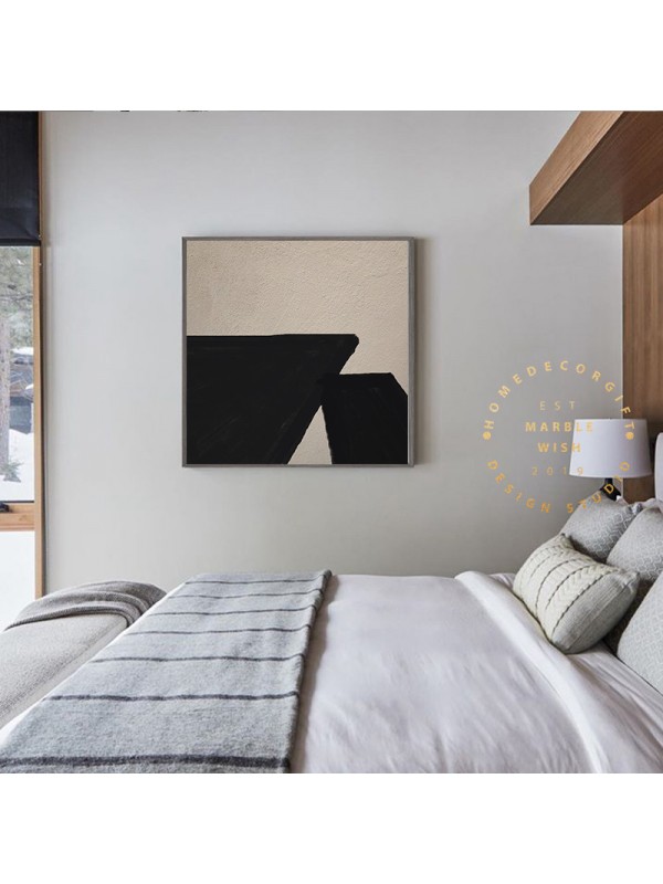 Large Abstract Beige And Black Painting Large Abstract Beige And Black Painting