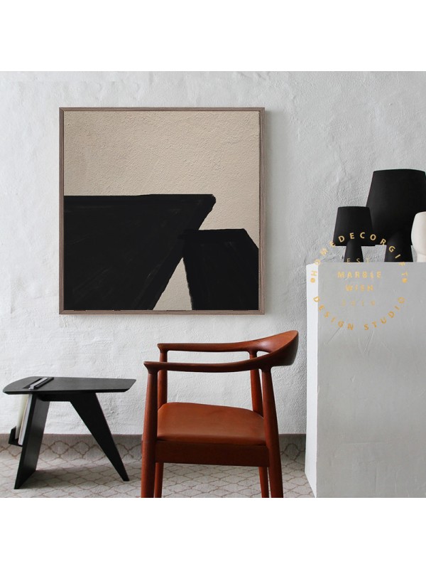 Large Abstract Beige And Black Painting Large Abstract Beige And Black Painting