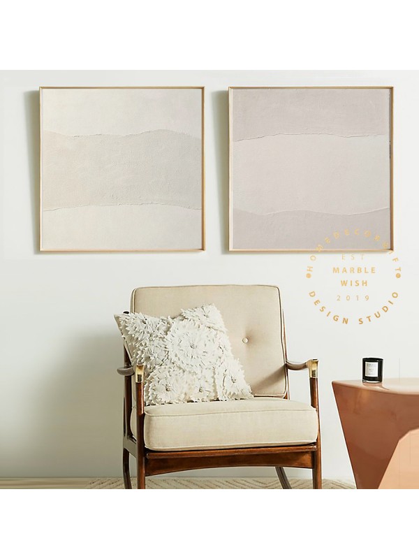 Set of 2 Beige Abstract Painting Set of 2 Beige Abstract Painting