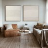 Set of 2 Beige Abstract Painting for Living Room, Boho Abstract Painting, Large Abstract Canvas Painting for Wall Decor, Antique Paintings