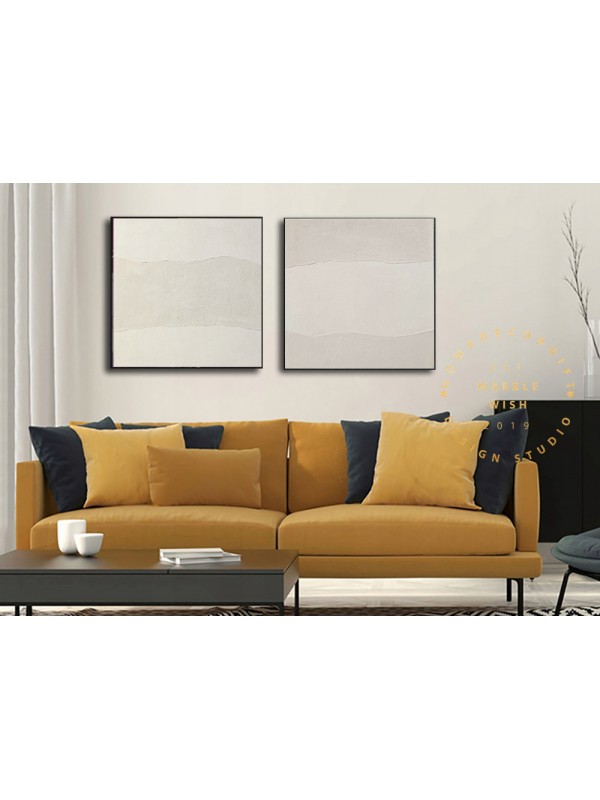 Set of 2 Beige Abstract Painting Set of 2 Beige Abstract Painting