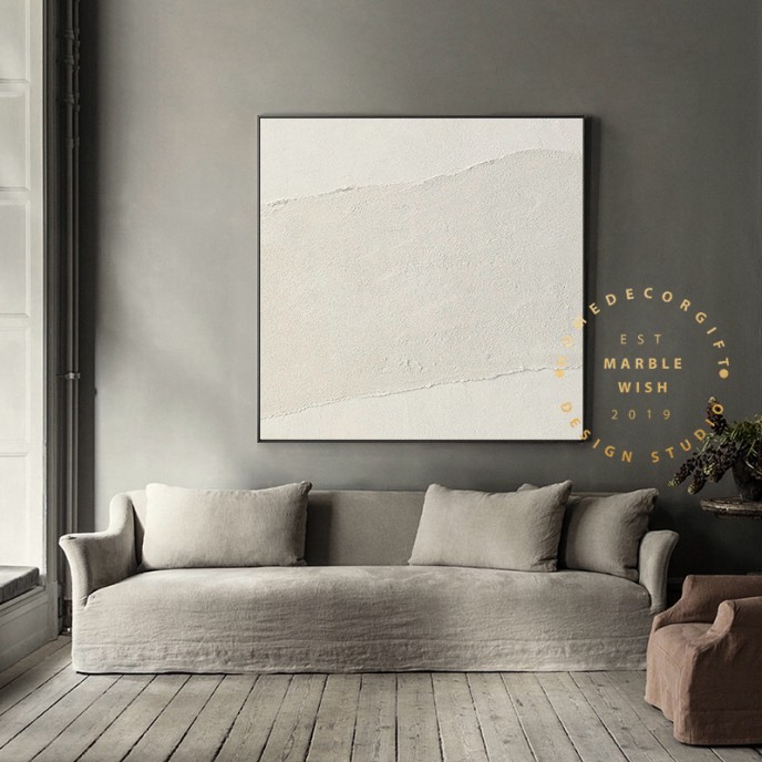 Large Abstract Painting On Canvas, Beige Painting Boho Painting Abstract Painting, 3D Landscape Painting, Office Decor, Minimalist Art