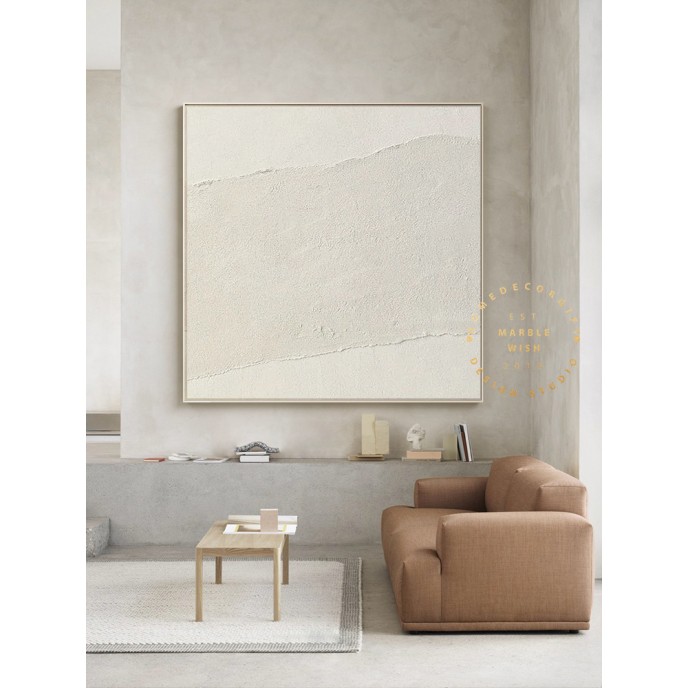 Large Abstract Painting On Canvas, Beige Painting Boho Painting Abstract Painting, 3D Landscape Painting, Office Decor, Minimalist Art