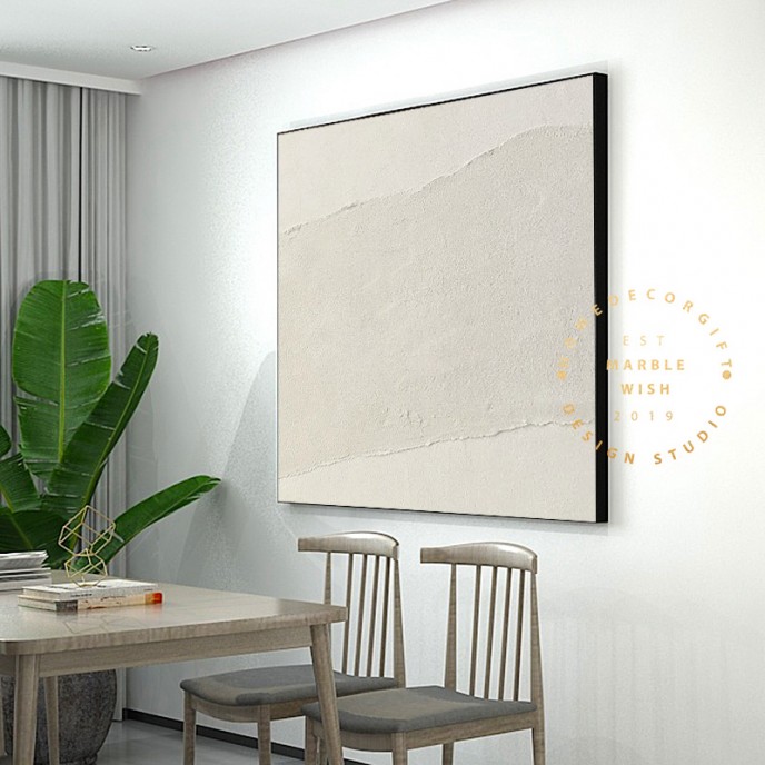 Large Abstract Painting On Canvas, Beige Painting Boho Painting Abstract Painting, 3D Landscape Painting, Office Decor, Minimalist Art