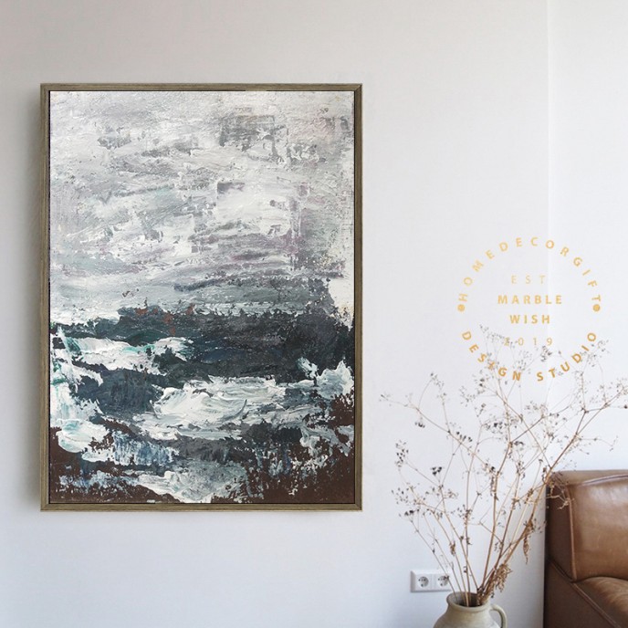 Abstract Canvas Art,Original Black Abstract Blue Abstract White Abstract, Dark Blue Abstract Painting, Modern Landscape Abstract Painting Abstract Canvas Art,Original Black Abstract Blue Abstract White Abstract, Dark Blue Abstract Painting, Modern Landscape Abstract Painting