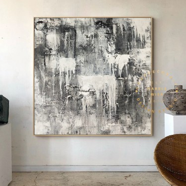 White Grey Beige Abstract