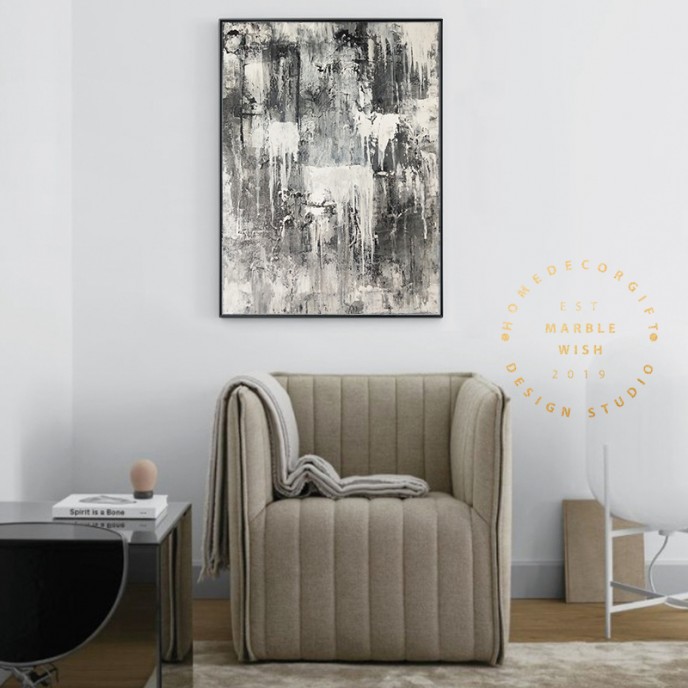 Black and White Abstract Painting, Gray Painting, Original XXL Large Abstract Painting, Gray Textured Canvas Wall Art, Industrial Abstract Black and White Abstract Painting, Gray Painting, Original XXL Large Abstract Painting, Gray Textured Canvas Wall Art, Industrial Abstract