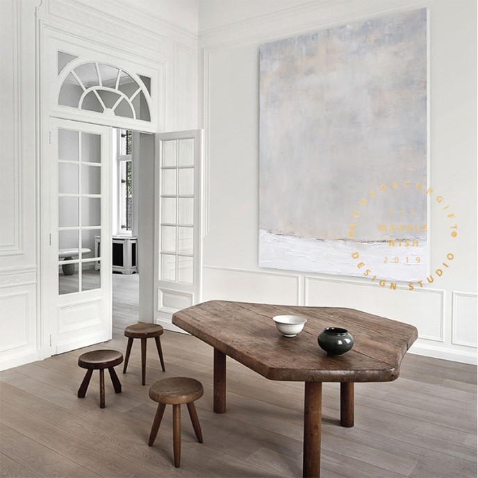Canvas Abstract Art, Extra Large Oil Paintings On Canvas, White Painting Gray Painting, Minimalist Painting for Living Room, Neutral Decor Canvas Abstract Art, Extra Large Oil Paintings On Canvas, White Painting Gray Painting, Minimalist Painting for Living Room, Neutral Decor