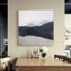 Large Neutral Abstract Painting, Mountain Abstract Wall Art, Modern Wall Art Bedroom Decor, Gray Painting, Landscape Oil Painting, 40x40 Art