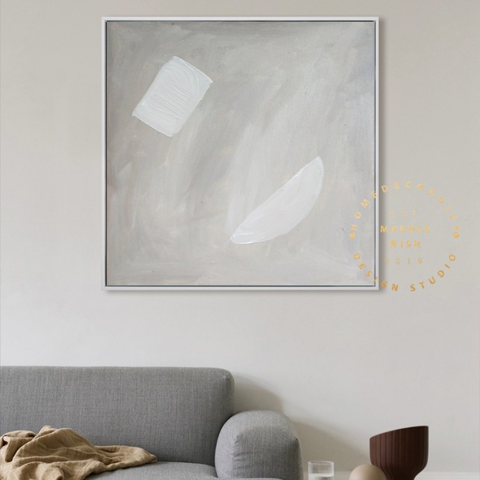 Abstract Neutral Painting, Boho Painting, Minimal Wall Art Decor for Living Room, Calming Neutral Abstract Painting For Interior Design- geo