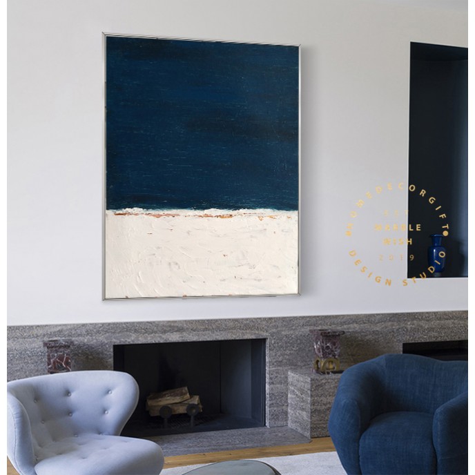 Large Navy Blue Oil Painting on Canvas, Calming Blue Painting, Large Abstract Painting,Contemporary Art Modern Oil Painting for Living Room Large Navy Blue Oil Painting on Canvas, Calming Blue Painting, Large Abstract Painting,Contemporary Art Modern Oil Painting for Living Room