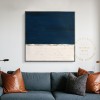Large Navy Blue Oil Painting on Canvas, Calming Blue Painting, Large Abstract Painting,Contemporary Art Modern Oil Painting for Living Room