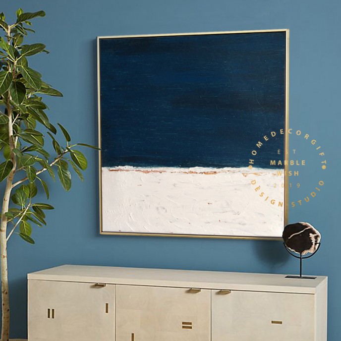 Large Navy Blue Oil Painting on Canvas, Calming Blue Painting, Large Abstract Painting,Contemporary Art Modern Oil Painting for Living Room Large Navy Blue Oil Painting on Canvas, Calming Blue Painting, Large Abstract Painting,Contemporary Art Modern Oil Painting for Living Room