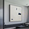 Large White Painting on Canvas, Original Contemporary Art Modern Oil Painting for Living Room, Navy Blue Painting, Minimal Abstract Painting Large White Painting on Canvas, Original Contemporary Art Modern Oil Painting for Living Room, Navy Blue Painting, Minimal Abstract Painting