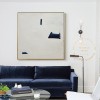 Large White Painting on Canvas, Original Contemporary Art Modern Oil Painting for Living Room, Navy Blue Painting, Minimal Abstract Painting Large White Painting on Canvas, Original Contemporary Art Modern Oil Painting for Living Room, Navy Blue Painting, Minimal Abstract Painting