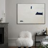Large White Painting on Canvas, Original Contemporary Art Modern Oil Painting for Living Room, Navy Blue Painting, Minimal Abstract Painting Large White Painting on Canvas, Original Contemporary Art Modern Oil Painting for Living Room, Navy Blue Painting, Minimal Abstract Painting