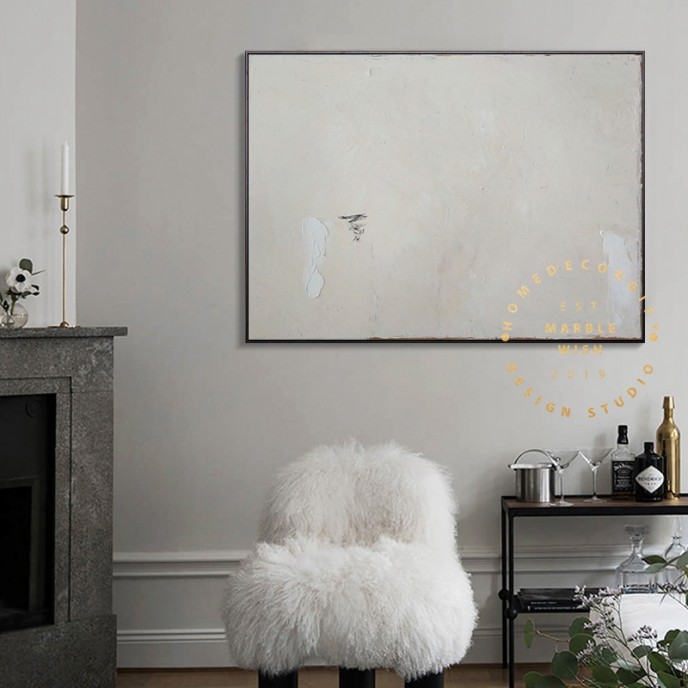Large Original Beige Abstract Painting For Living Room Contemporary Oil Paintings, White Painting Beige Painting, Oversized Scandinavian Art