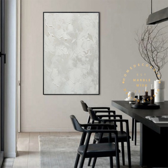 Large Abstract White Painting, White Paintings, White 3D Textured Painting, Modern abstract painting for Living Room, Minimalist Art Large Abstract White Painting, White Paintings, White 3D Textured Painting, Modern abstract painting for Living Room, Minimalist Art
