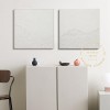 Large Set of 2 Painting, 2 piece Wall Art Canvas, 3D White Painting, White Abstract Art, 2 Pieces Minimal Wall Art Set, Modern Wall Art