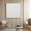 Large White 3D Textured Painting, Abstract White Painting, White Acrylic Paintings, Minimalist Abstract Wall Art for Living Room Art Decor