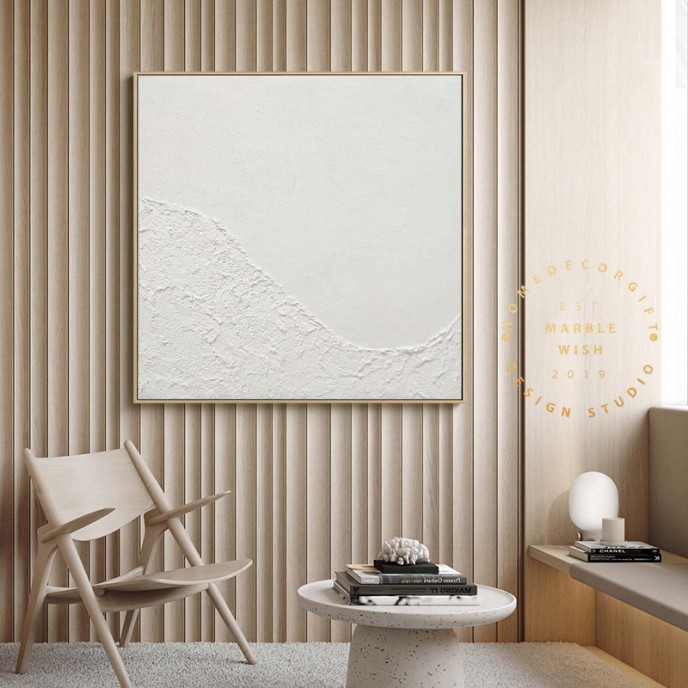 Large White 3D Textured Painting, Abstract White Painting, White Acrylic Paintings, Minimalist Abstract Wall Art for Living Room Art Decor Large White 3D Textured Painting, Abstract White Painting, White Acrylic Paintings, Minimalist Abstract Wall Art for Living Room Art Decor