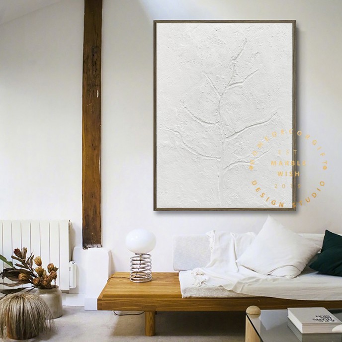 Large White Textured Tree Painting, Abstract White Painting, 3D White Art, Branches Art, Minimalist Abstract Painting for Dining Room Decor Large White Textured Tree Painting, Abstract White Painting, 3D White Art, Branches Art, Minimalist Abstract Painting for Dining Room Decor