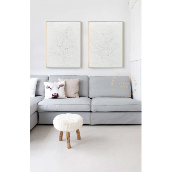 2 piece Wall Art Canvas, Large Set of 2 Painting, 3D White Painting,White Abstract Tree Art,2 Pieces Minimal Wall Art Set, Modern Relief Art 2 piece Wall Art Canvas, Large Set of 2 Painting, 3D White Painting,White Abstract Tree Art,2 Pieces Minimal Wall Art Set, Modern Relief Art