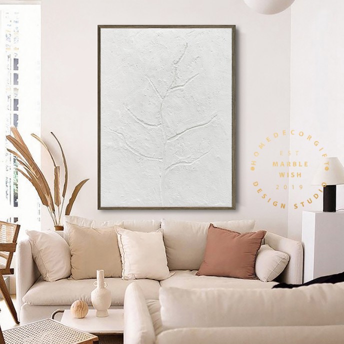Large White Textured Tree Painting, Abstract White Painting, 3D White Art, Branches Art, Minimalist Abstract Painting for Dining Room Decor Large White Textured Tree Painting, Abstract White Painting, 3D White Art, Branches Art, Minimalist Abstract Painting for Dining Room Decor