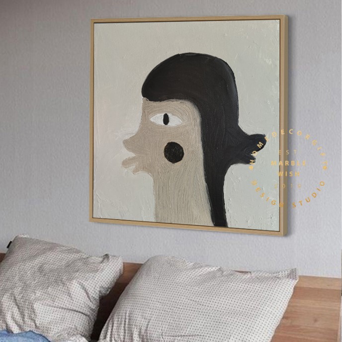 Large Neutral Painting, Double Face Oil Painting, Figure Painting, Gray Painting Gray Art for Bedroom Interior Decor, Face Abstract Painting Large Neutral Painting, Double Face Oil Painting, Figure Painting, Gray Painting Gray Art for Bedroom Interior Decor, Face Abstract Painting