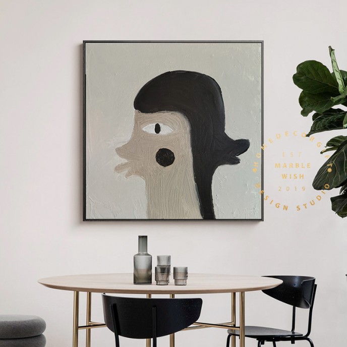 Large Neutral Painting, Double Face Oil Painting, Figure Painting, Gray Painting Gray Art for Bedroom Interior Decor, Face Abstract Painting Large Neutral Painting, Double Face Oil Painting, Figure Painting, Gray Painting Gray Art for Bedroom Interior Decor, Face Abstract Painting