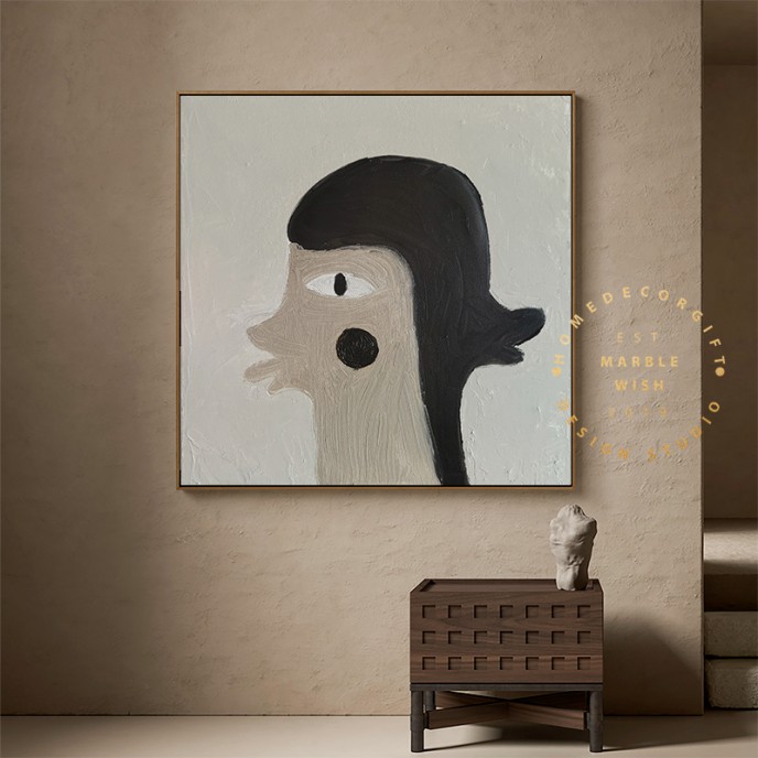 Large Neutral Painting, Double Face Oil Painting, Figure Painting, Gray Painting Gray Art for Bedroom Interior Decor, Face Abstract Painting Large Neutral Painting, Double Face Oil Painting, Figure Painting, Gray Painting Gray Art for Bedroom Interior Decor, Face Abstract Painting