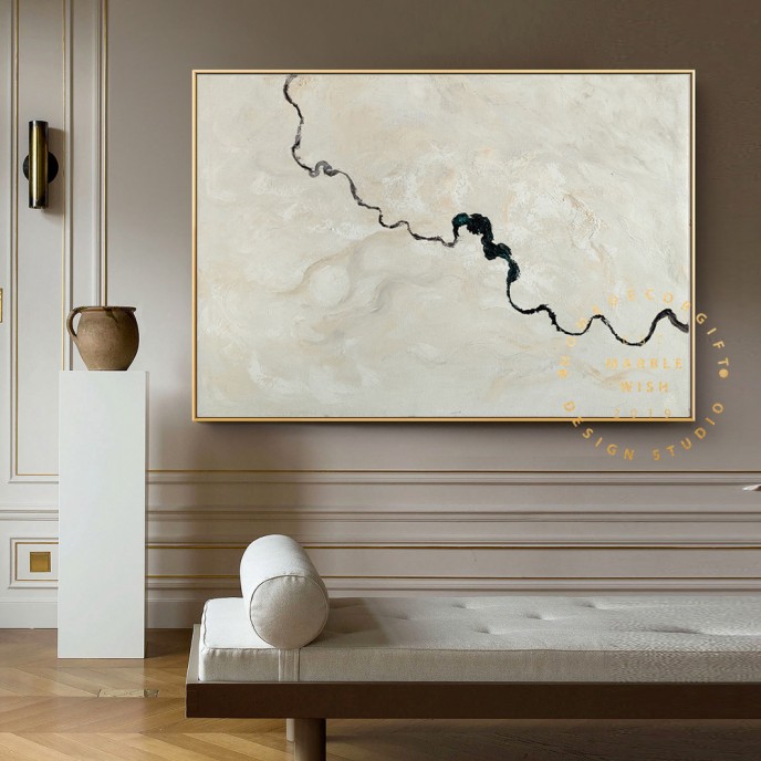 large original Nordic gray and beige abstract painting minimalist Art Beige abstract painting,Abstract grey and beige minimalist painting