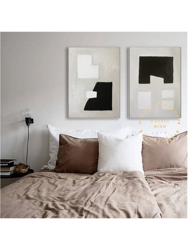 Set of 2 Neutral Beige Paintings Set of 2 Neutral Beige Paintings