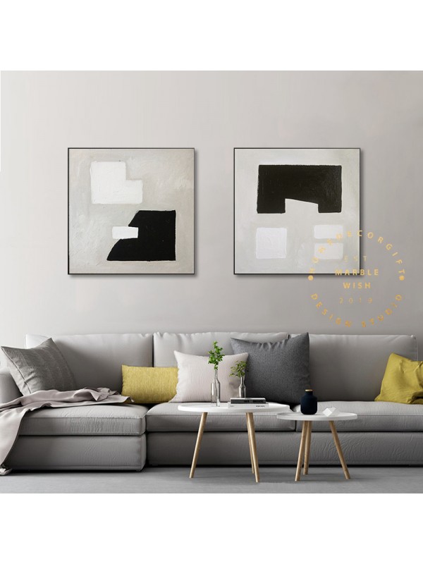 Set of 2 Neutral Beige Paintings Set of 2 Neutral Beige Paintings