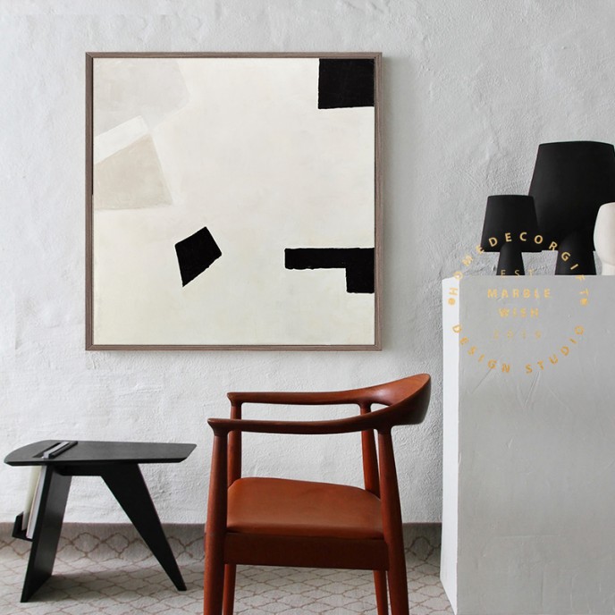 Minimal Modern Art, Canvas Abstract Art, White Abstract Painting, Beige Abstract, Gray Abstract, Living Room Modern Art, Painting on Canvas