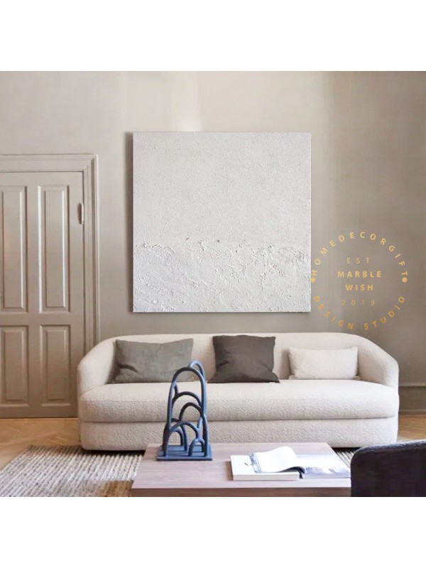 White Minimal Seawave Wall Art White Minimal Seawave Wall Art