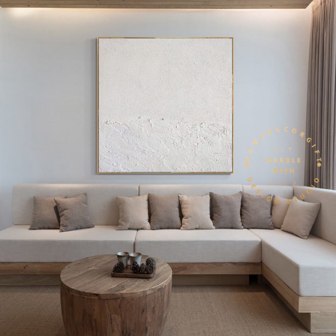 Large Abstract White Painting, White 3D Textured Painting, White Acrylic Paintings, Modern abstract painting for Living Room, Minimal Art