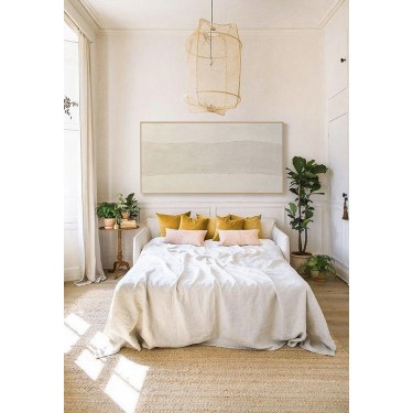 Boho Abstract Textured Beige Painting