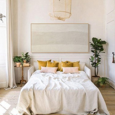 Boho Abstract Textured Beige Painting