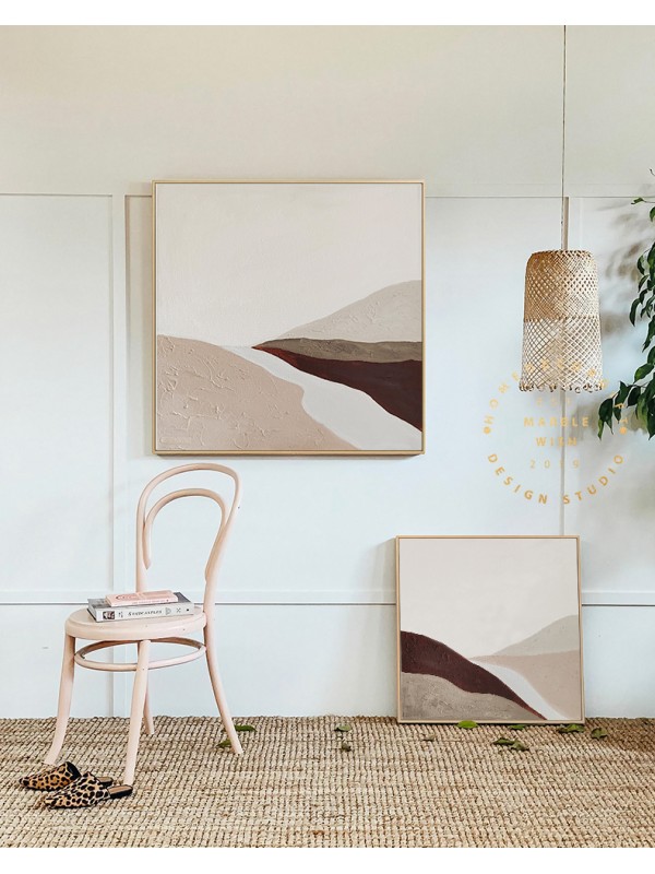 Set of 2 Beige Wall Paintings Set of 2 Beige Wall Paintings