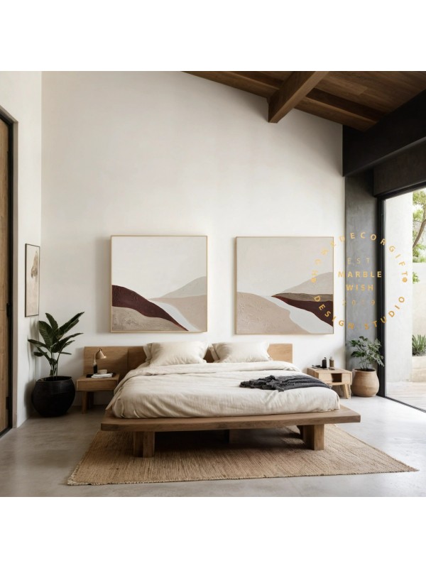 Set of 2 Beige Wall Paintings Set of 2 Beige Wall Paintings