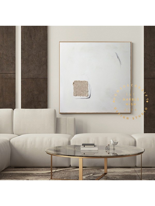 Minimal White Abstract Painting, Minimalist Abstract Wall Art, Scandinavian Wall Art, Japandi Wabi-Sabi Abstract Painting for Home Decor