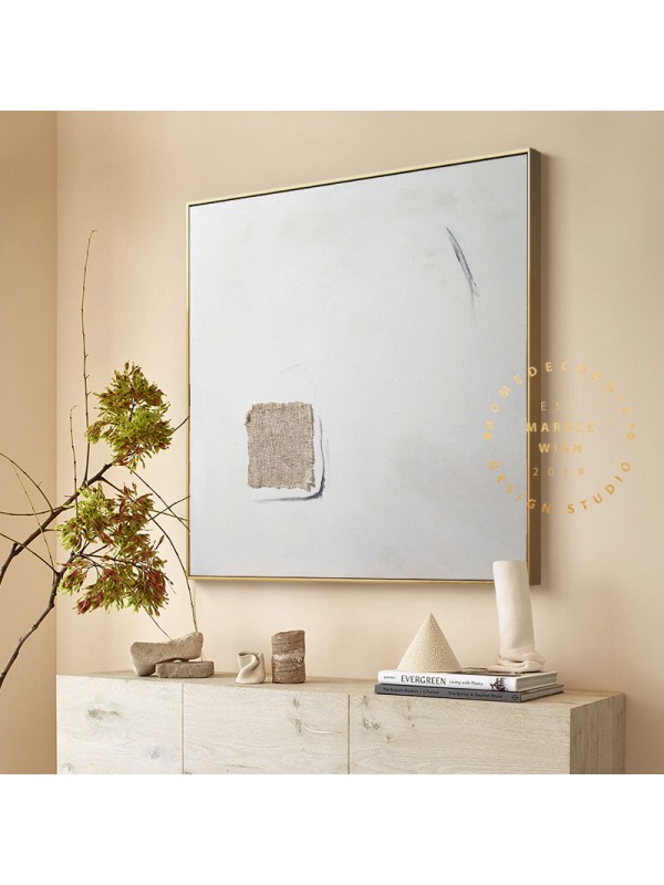 Minimal White Abstract Painting, Minimalist Abstract Wall Art, Scandinavian Wall Art, Japandi Wabi-Sabi Abstract Painting for Home Decor