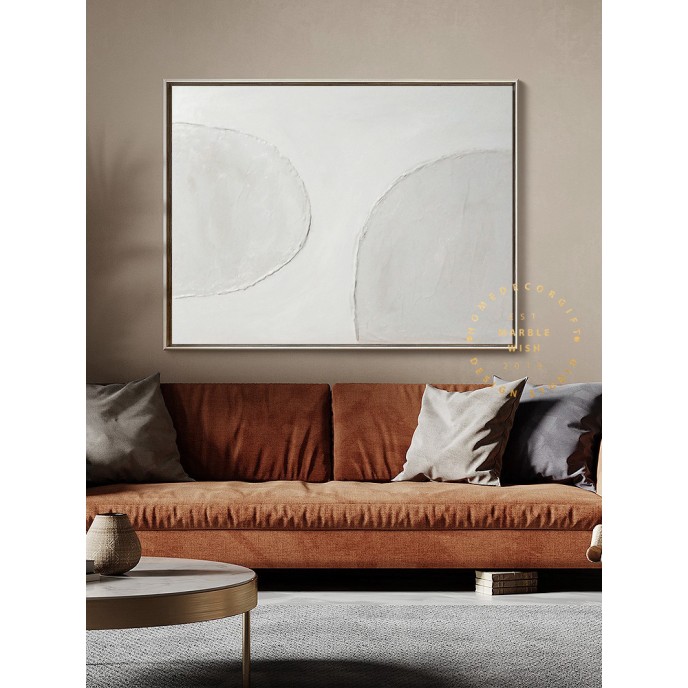 Textured Abstract Painting, Minimal 3D Painting, White Painting Gray Painting, Abstract Canvas Art for Neutral Minimalist Decor, Boho Art