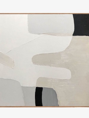 Large Original Texture Painting,Gray Abstract Painting Beige Painting,Boho Painting,Abstract Mountain Painting for Living Room,Bedroom Decor