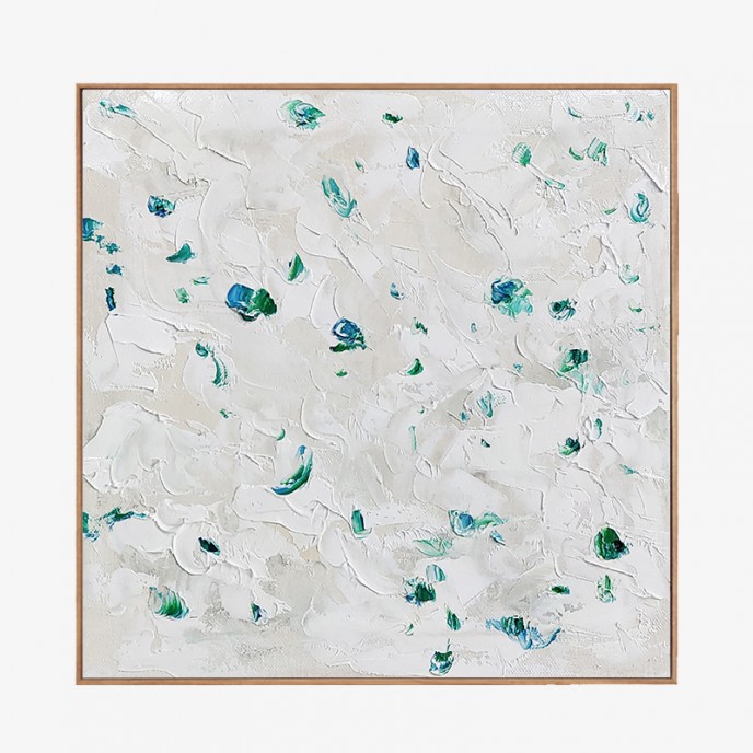 White Green Oil Painting on Canvas, Textured Painting Abstract Art, Palette Knife Textured Art, Minimal Wall Art, White Textured Painting White Green Oil Painting on Canvas, Textured Painting Abstract Art, Palette Knife Textured Art, Minimal Wall Art, White Textured Painting